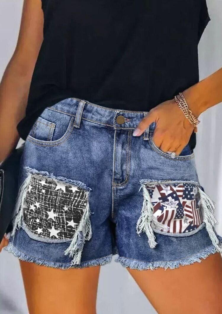 Women's Hole Patch Fried Snowflake Denim For Women's Jeans