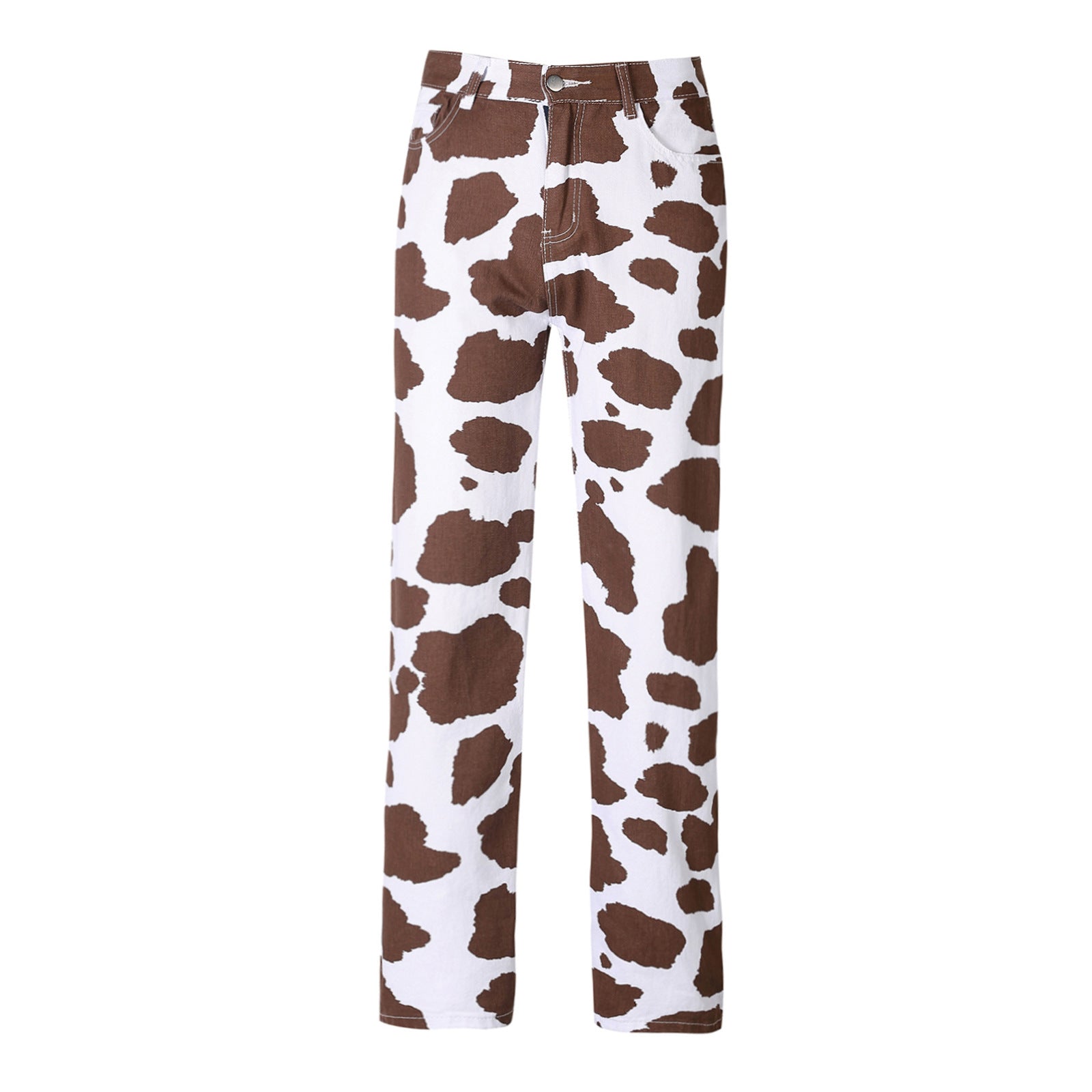 Women's Personalized Printed Loose Straight Fashion High Pants