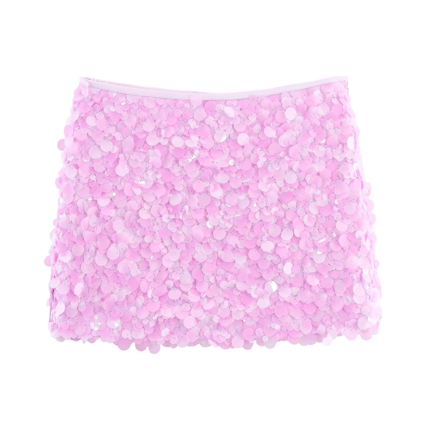 Slouchy Women's High Waist Sequins Mini Skirt