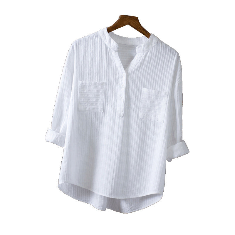 Women's Shirt Three-quarter Sleeve Outer Wear Loose Casual Design Women's T-shirt