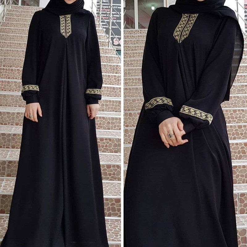 Classic Boutique Ethnic Print Loose Long Dress