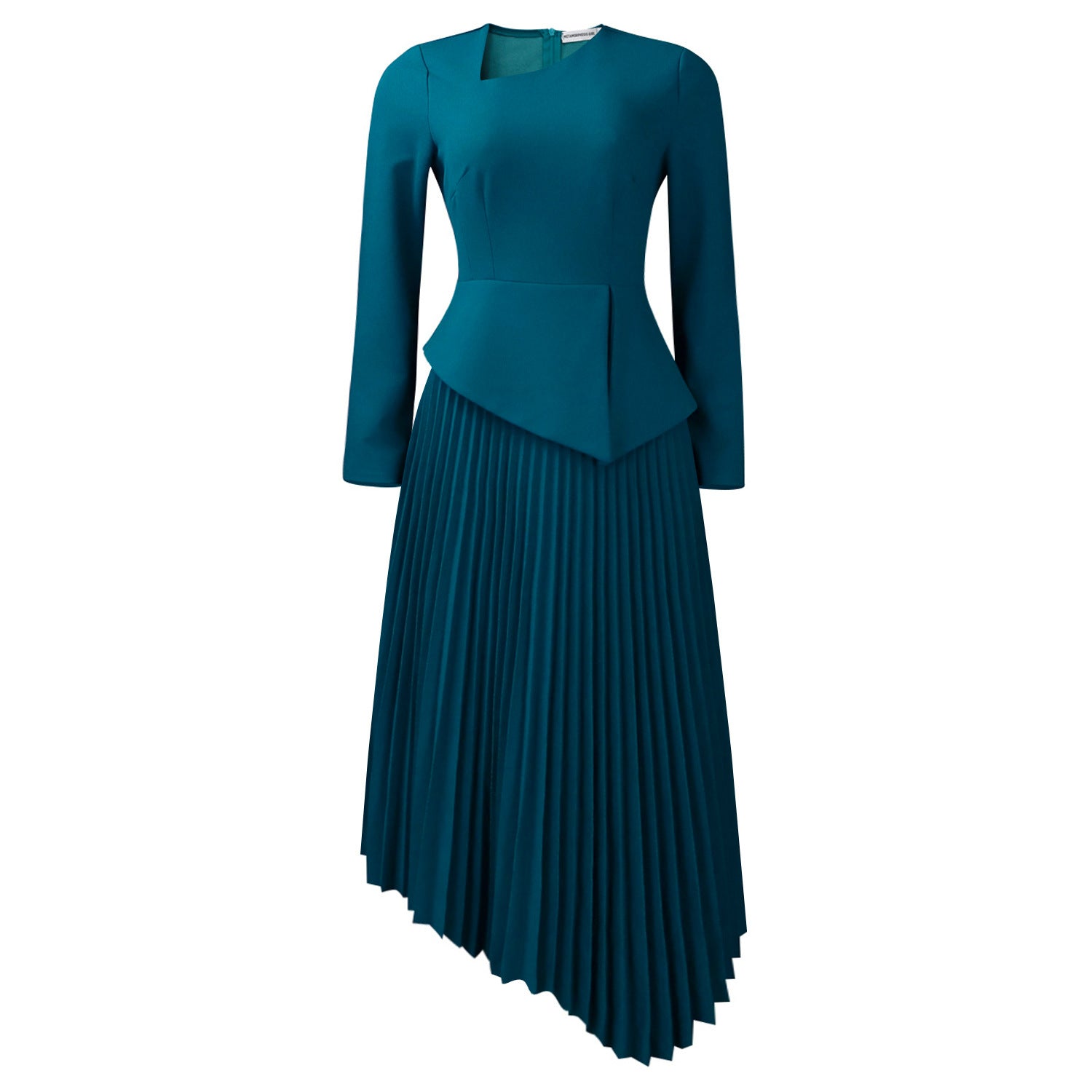 Women's Spring Elegant Diagonal Collar High Waist Dress