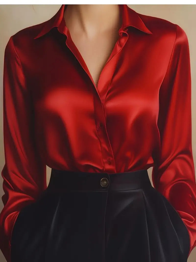 Women's Solid Color Fashion Elegant Long Sleeve Blouse