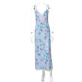 Women's Fashion Backless Printed Sexy Slip Lace Dress