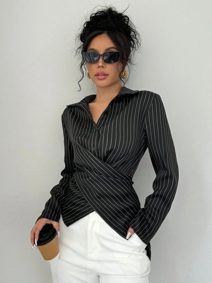 Women's Sexy Fashion Elegant Long Sleeve Button Blouse