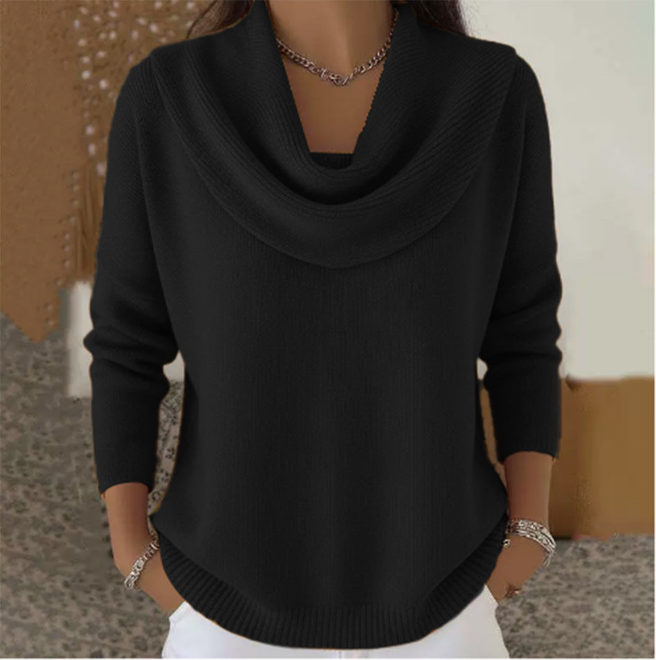 Cool Innovative Women's Solid Color Long-sleeved Sweaters