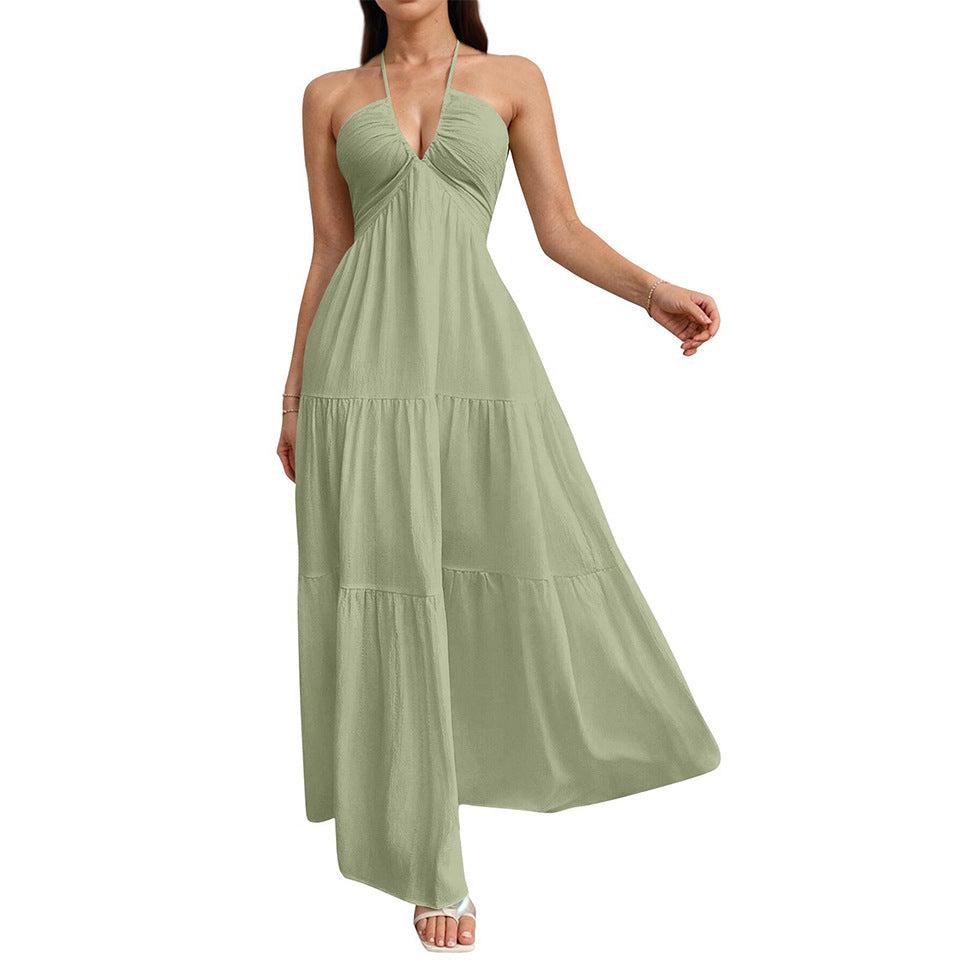 Unique Trendy Versatile Women's Summer Halter Dress