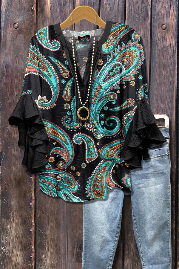 Women's Element Printing Digital Casual Trend Lotus Women's T-shirt