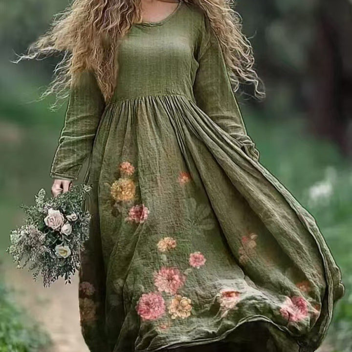 Women's Spring Printed Long-sleeved Other Elegant Dress