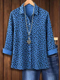 Women's Shirt Leopard Print Temperament Casual Long Tops