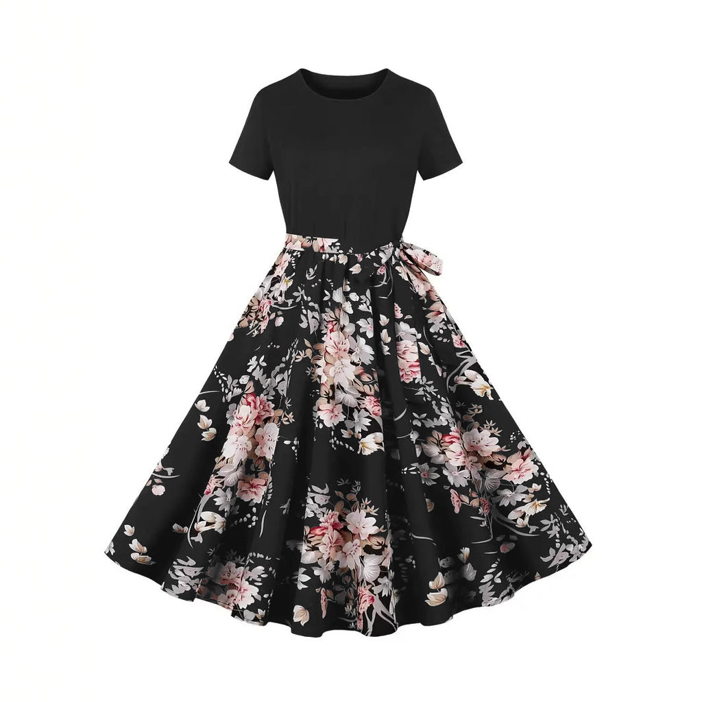 Women's Chinese Style Retro Stitching Elegant Dress