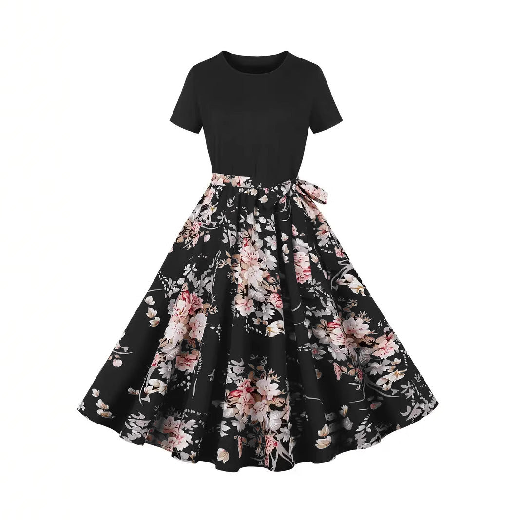 Women's Chinese Style Retro Stitching Elegant Dress