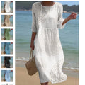 Sleeve Casual Printed Temperament Long Fitted Dress