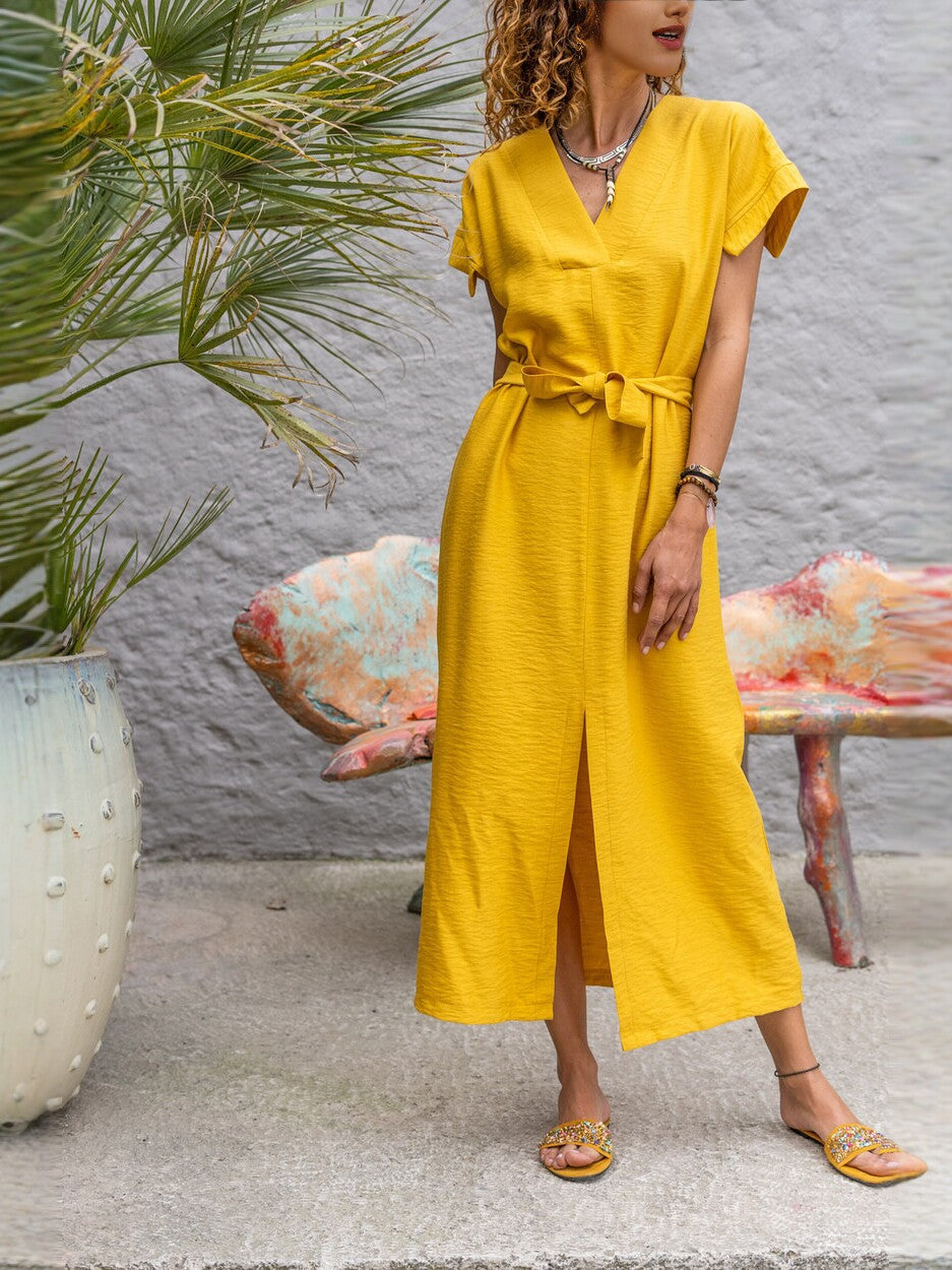 Women's Summer Casual Vacation Style Mid-length Split Dress