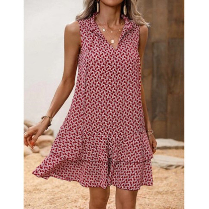 Pretty Charming Creative Bohemian Printed Sleeveless Dress
