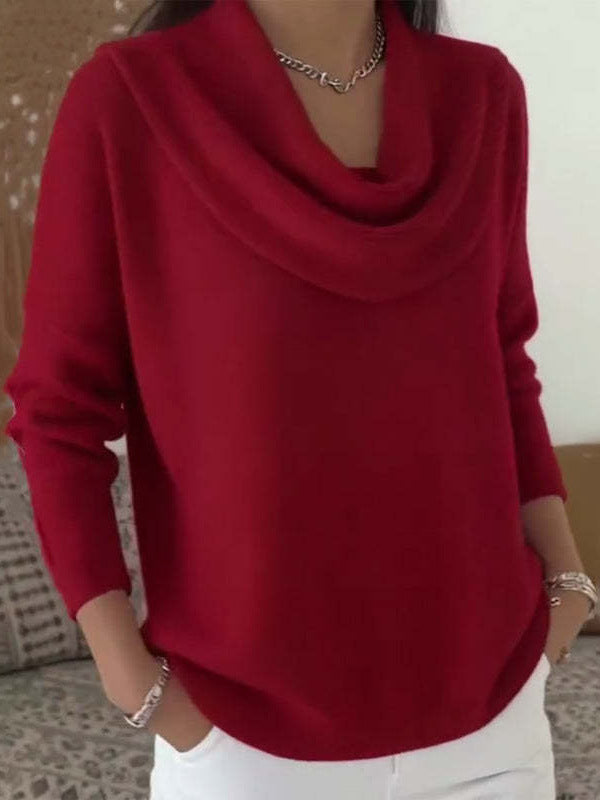 Cool Innovative Women's Solid Color Long-sleeved Sweaters