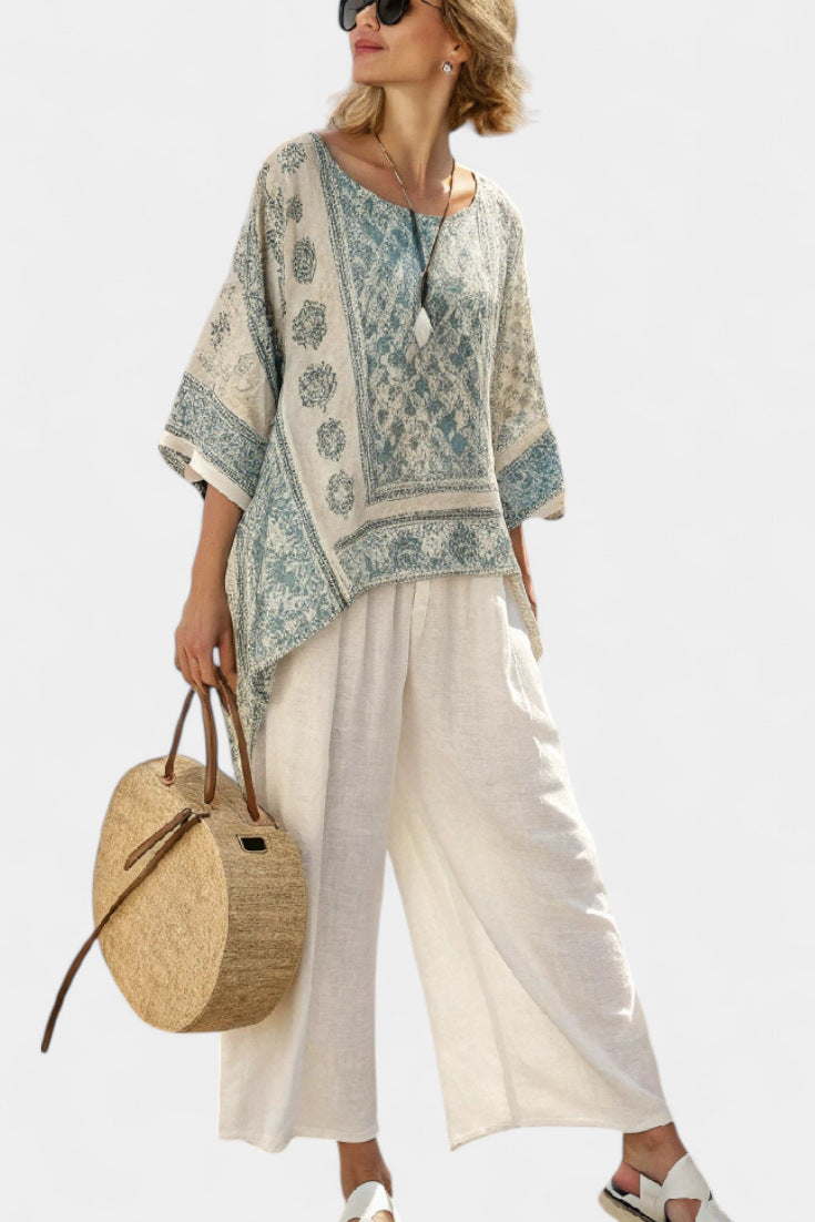 Women's Large Loose Casual Summer Fashion Seaside Blouse