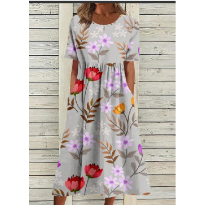 New Women's Summer Loose Fashion Printing Dress