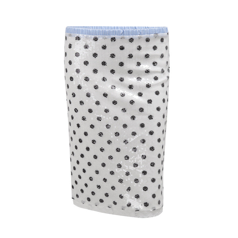 Women's Summer Fashion Retro Dots Printed Low Waist Slim Slimming Skirt