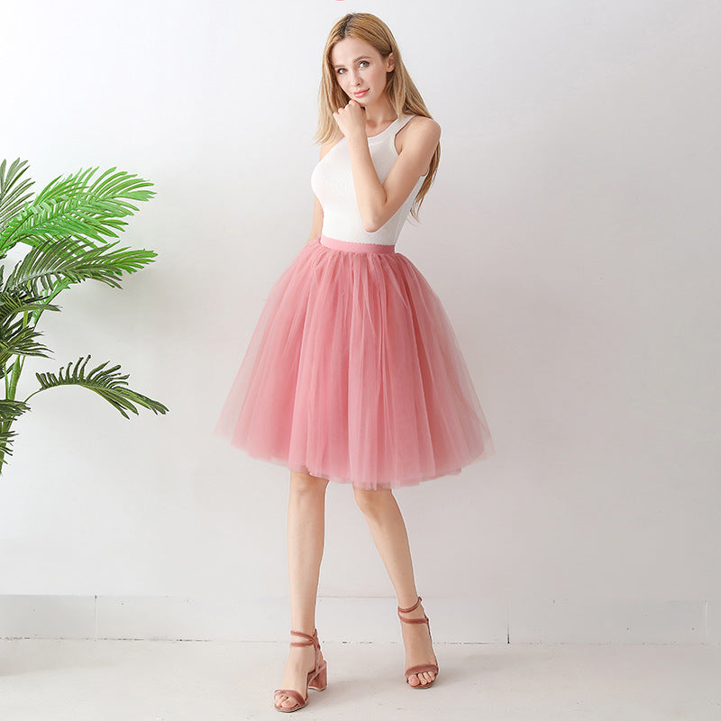 Women's High Waist Mesh Pettiskirt Adult Skirts