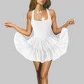 Women's Summer Ballet Style Mesh Inner Village Strap Dress