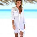 Dark Bag Buckle Beach Cover-up Bikini Coats