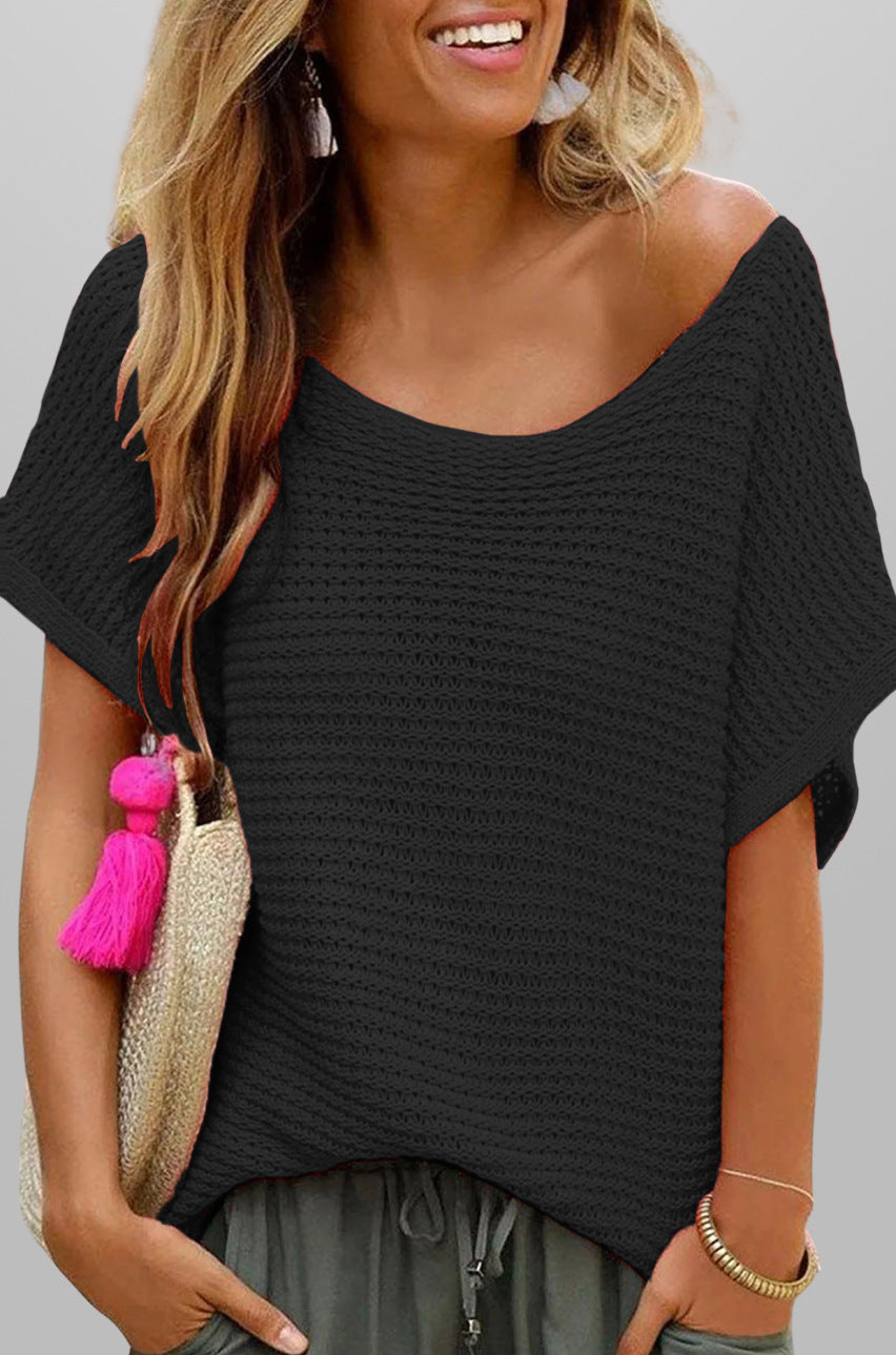 Women's Summer Fashion Casual Round Neck Solid Color Shorts