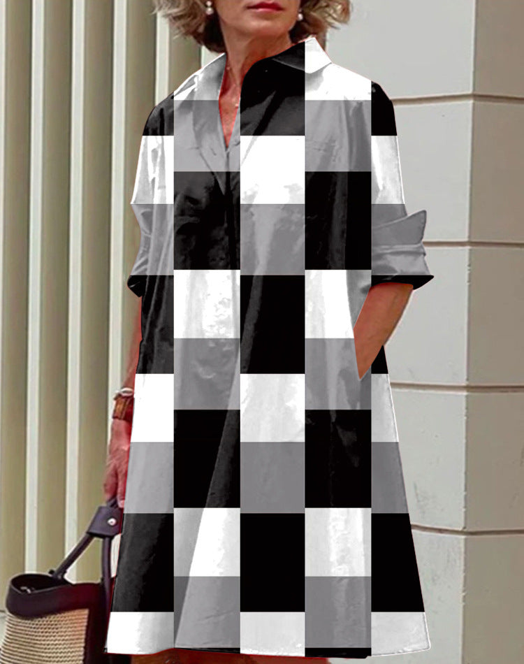 Elegant Polka Dot Collar Long Sleeve Blouse