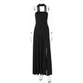 Women's Fashion Graceful Tube Slim Pure Color Split Backless Elegant Ribbon Tops