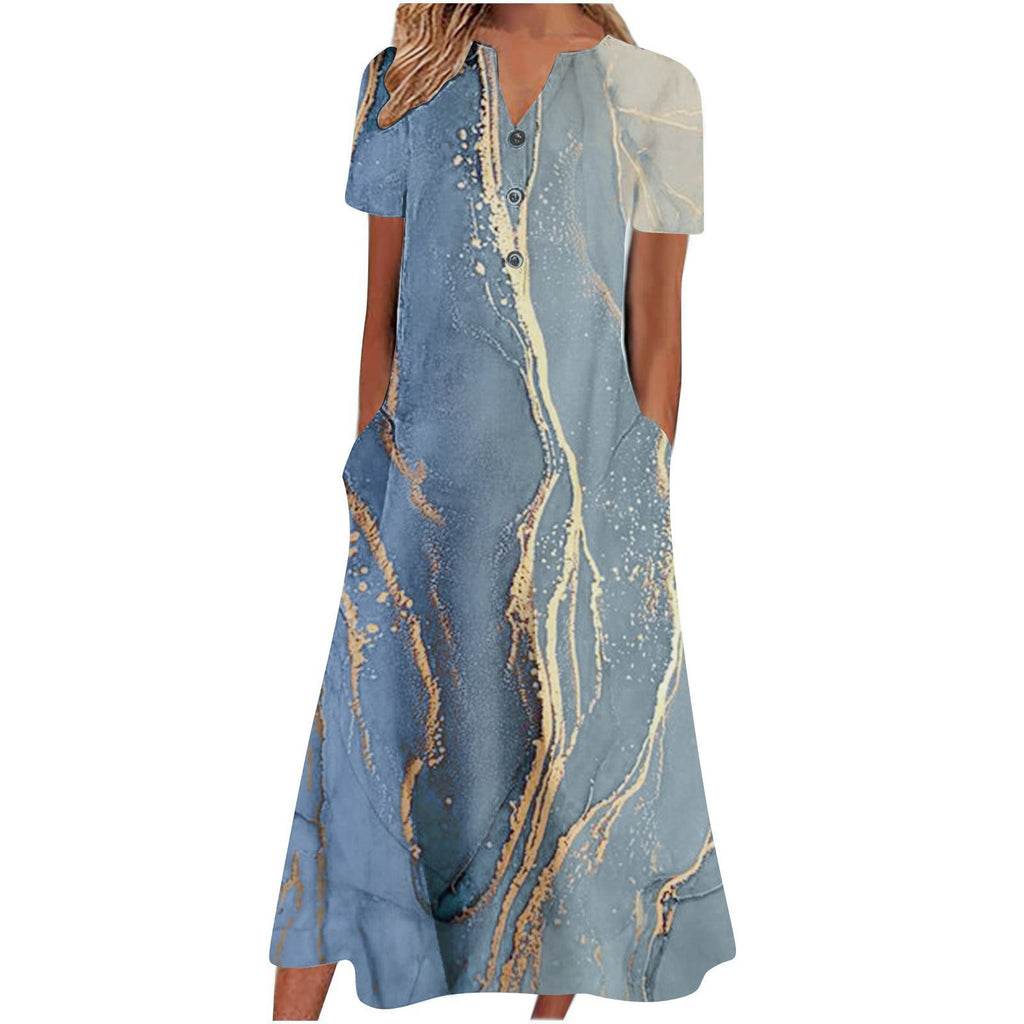 Summer Fashion Pocket Striped Sleeveless Casual Dress