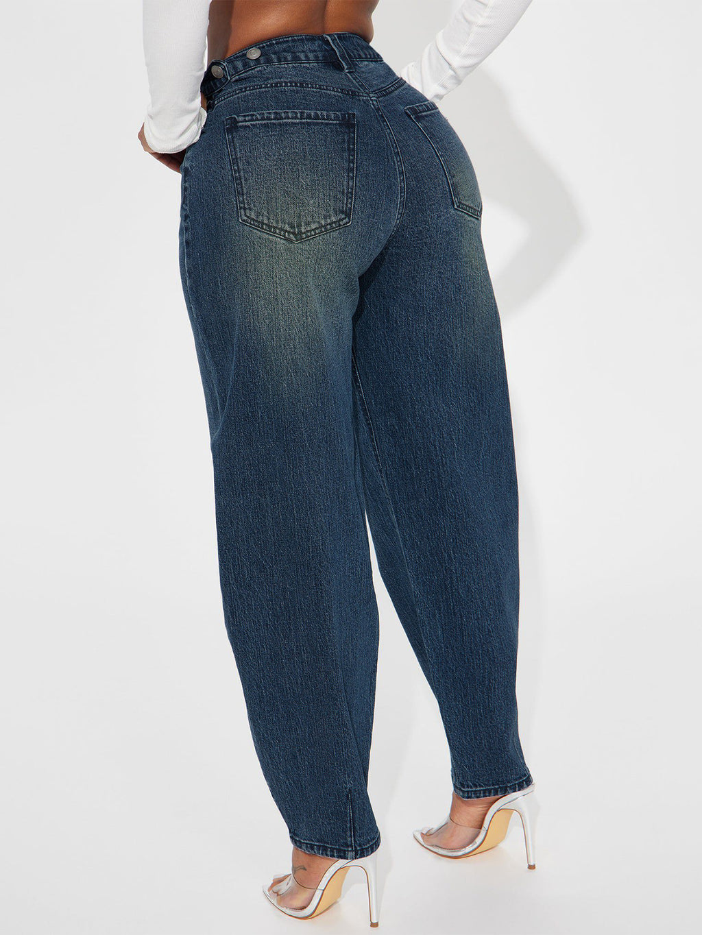 Women's Design Sense Retro Lantern Washed Blue Women's Jeans