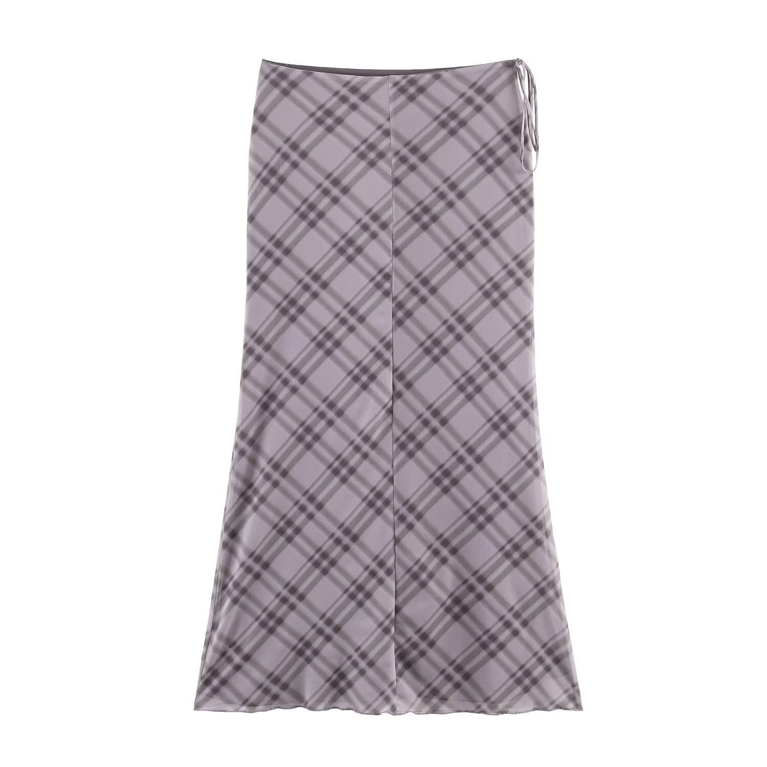 Pretty Women's Fashion Plaid Silk Net Skirts
