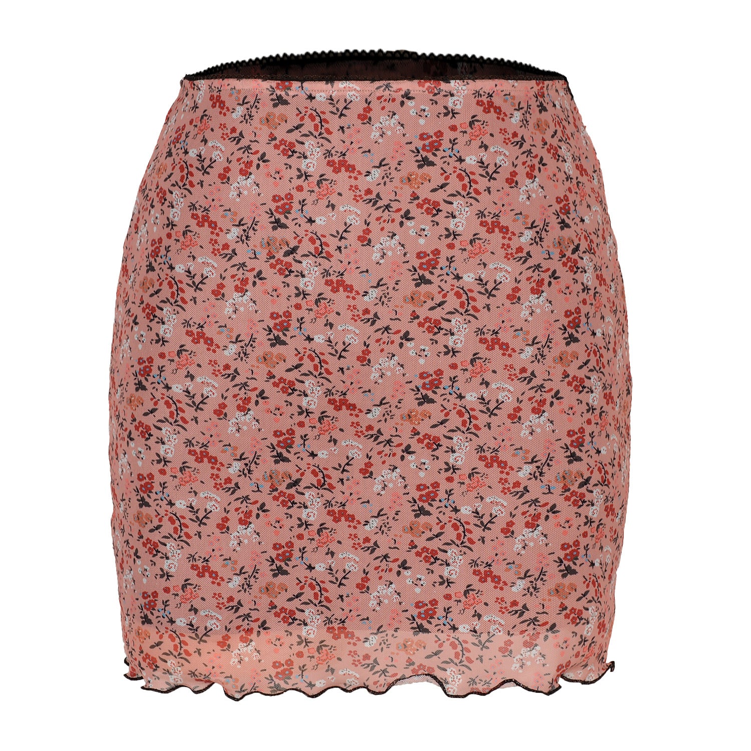 Women's Printed Tulle High Waist Slim Hip Skirts