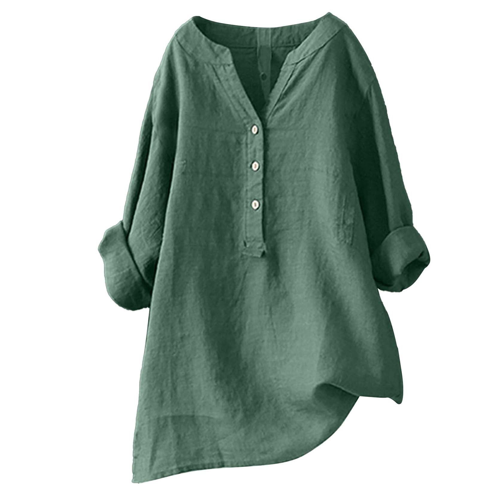 Women's Color Stand Collar Button Long Sleeve Tops