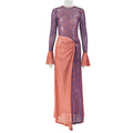 Women's Summer Thin Slightly Transparent Sheath Asymmetric Round Neck Pleated Long Skirts
