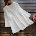 Women's Three-quarter Sleeve Solid Color Large Casual Tops