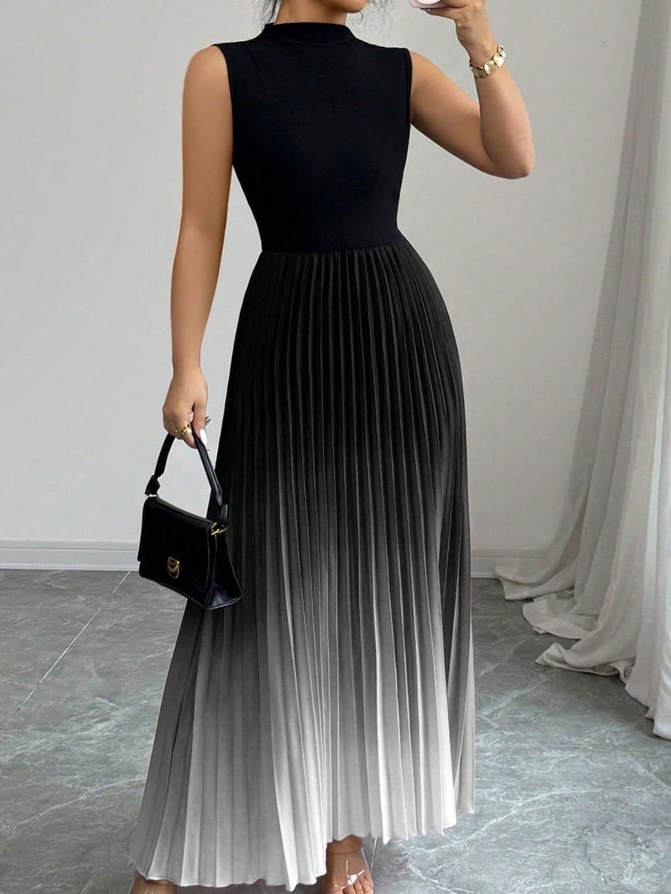 Spring Lightweight Elegant Round Neck Sleeveless Dress