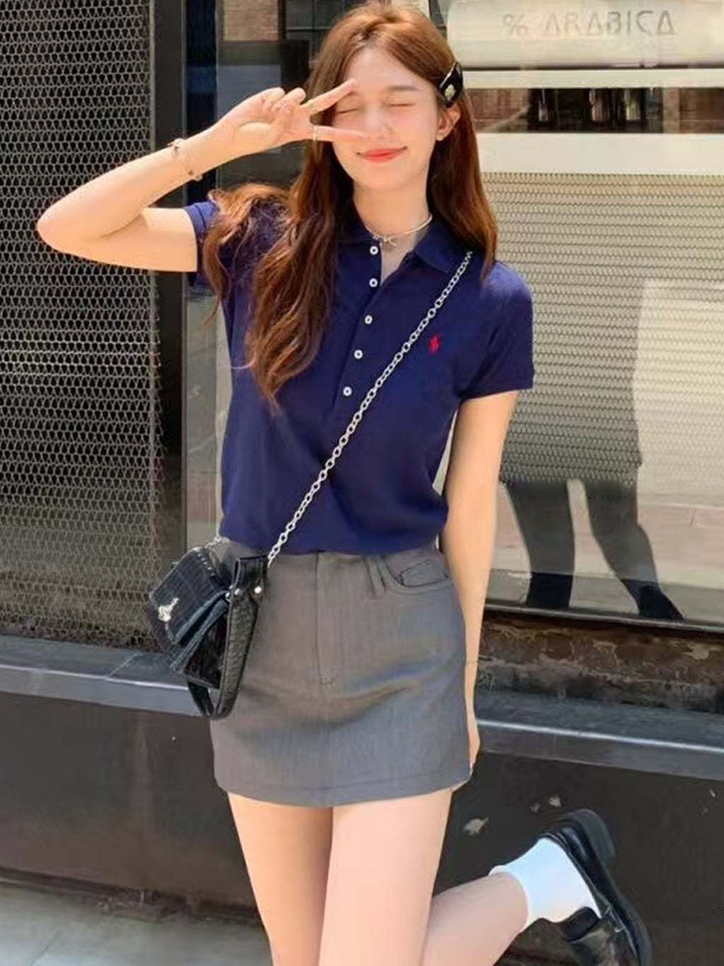 Pony Heavy Summer Lapel Thorn Flower Sleeve Women's Sweater