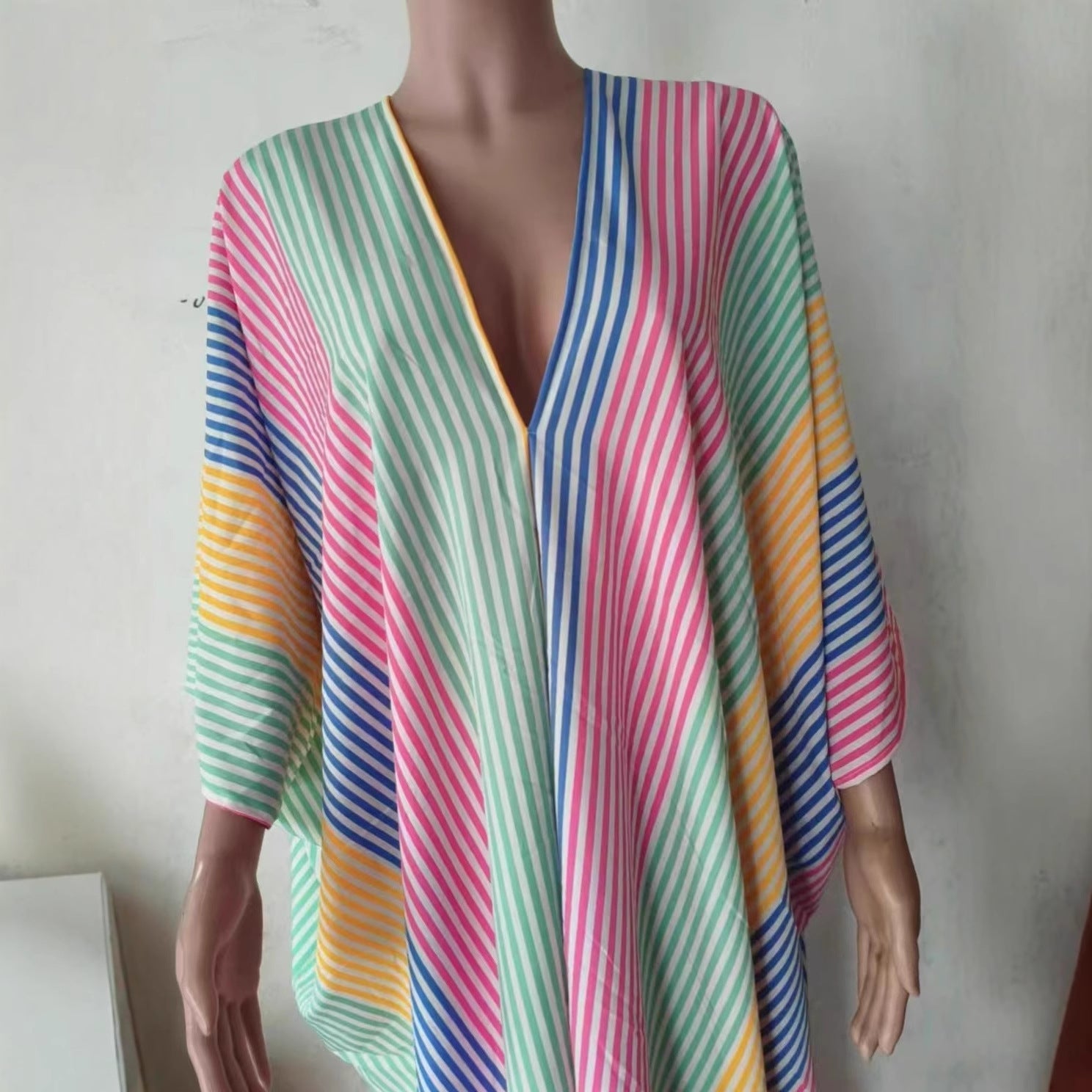 Fashion Loose Casual Striped Long Holiday Dress
