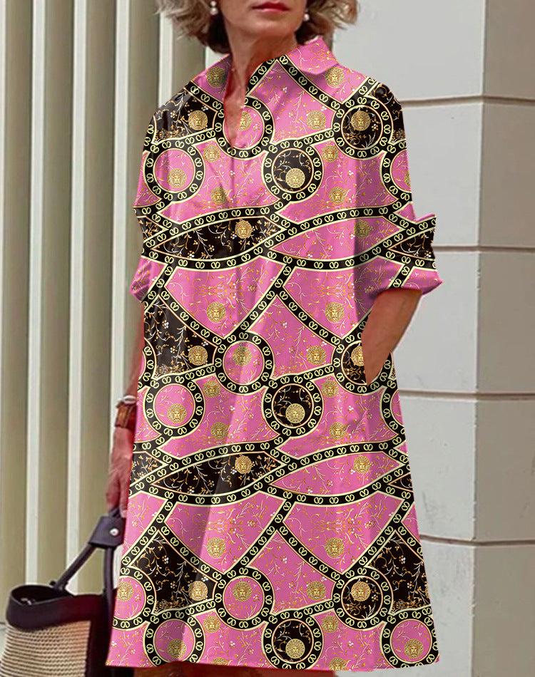 Elegant Polka Dot Collar Long Sleeve Blouse