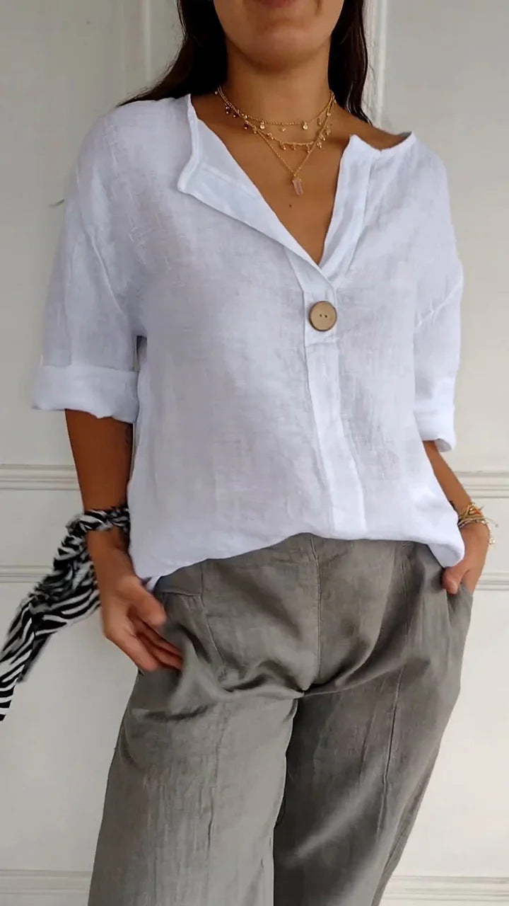 Women's Summer Loose Comfort Casual Cotton Linen Tops