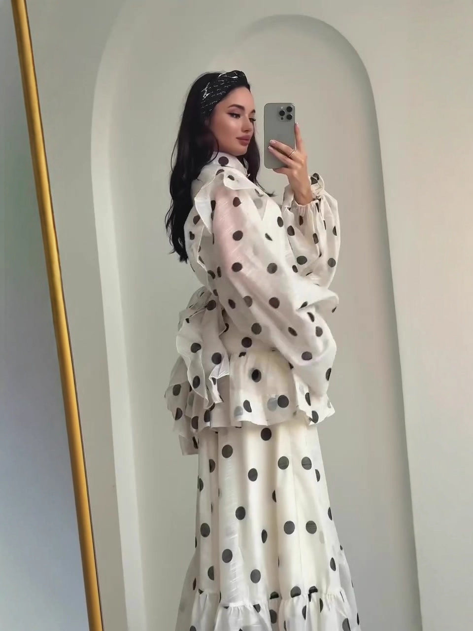 Women's Autumn Vintage Court Style Soft Temperament Long Sleeve Dress