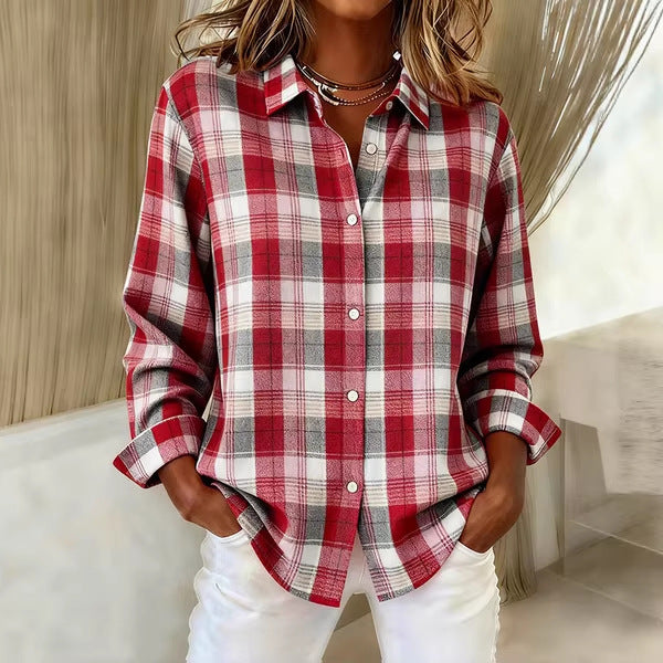 Innovative Women's Shirt Sleeve Lapel Print Blouse