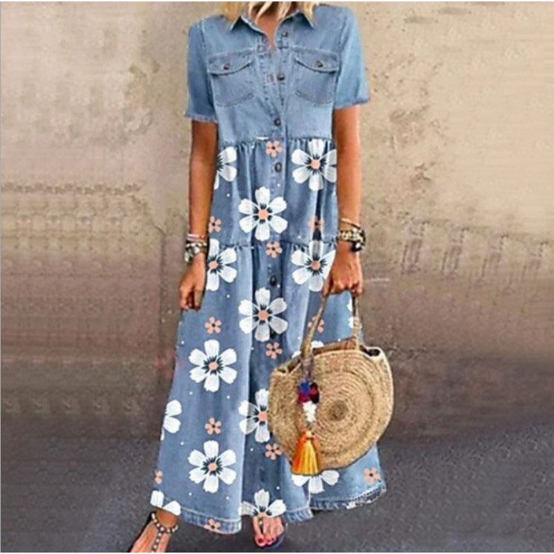 Casual Attractive Denim Style Long Distressed Dress