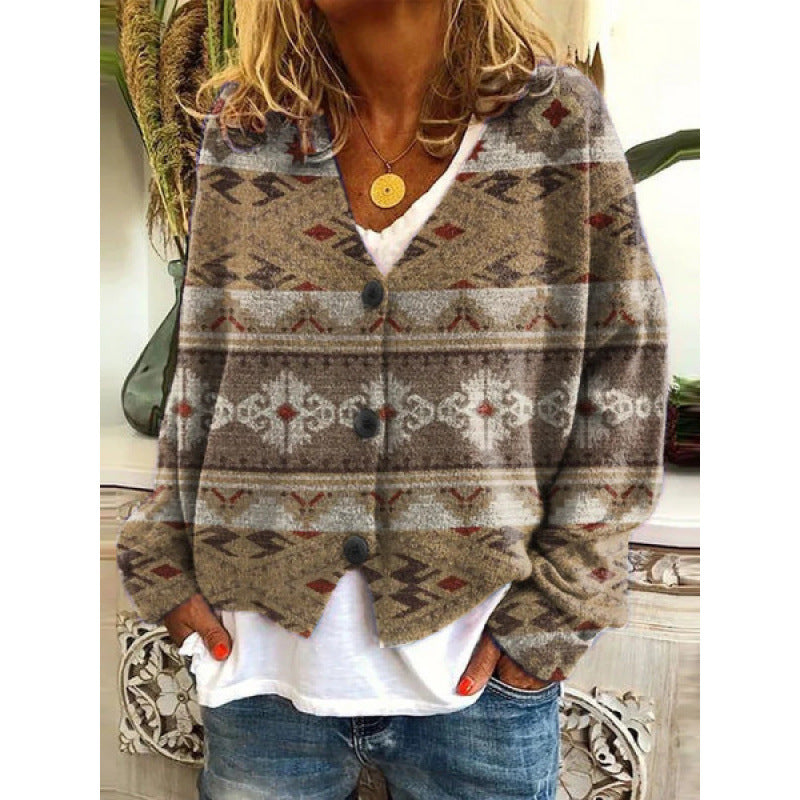 Cool Christmas Abstract Printing Casual Cloak Sweaters