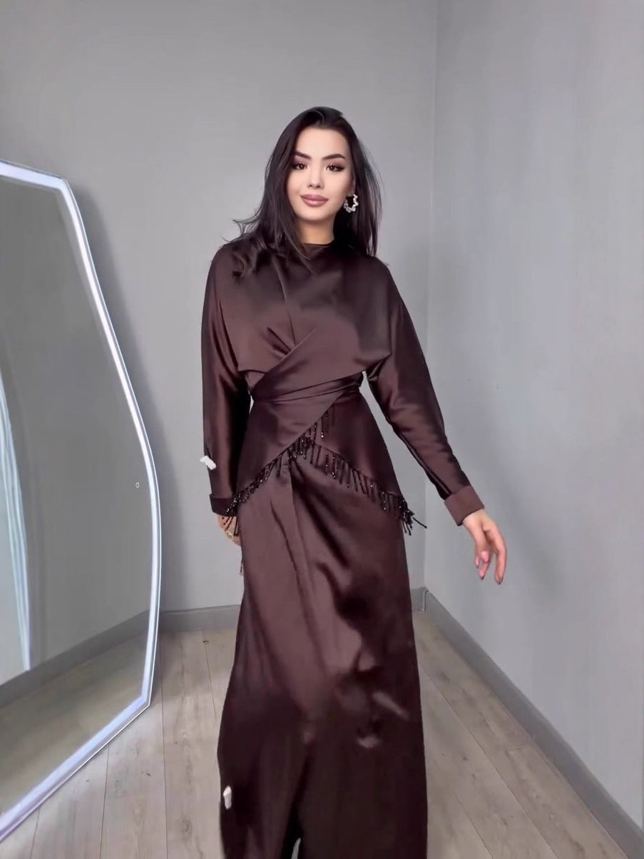 Winter Elegant Graceful Long Sleeve Silky Suits
