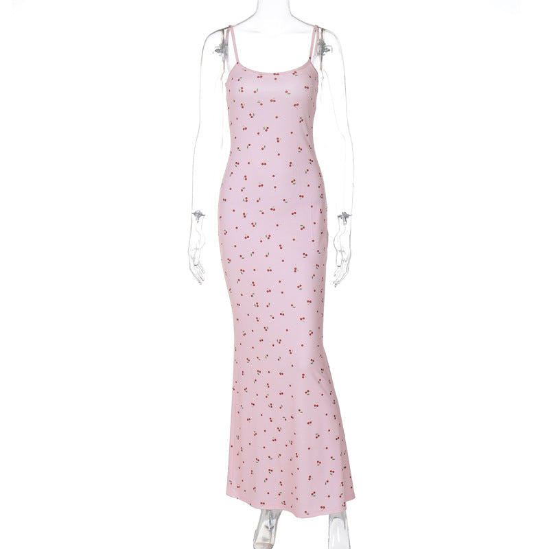 Women's Fresh Sweet Style Sheath Long Floral Dress