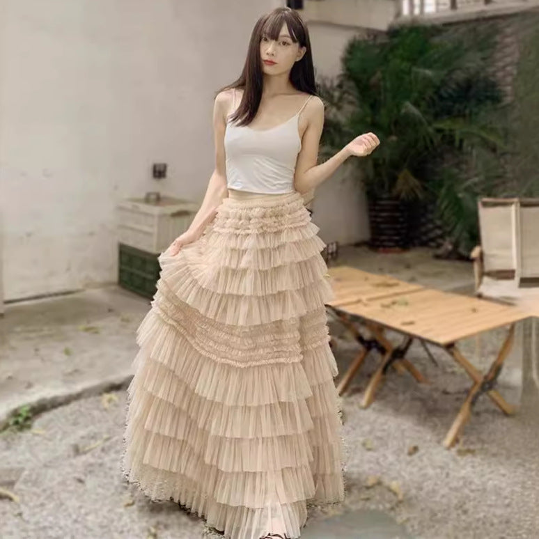 Elegant British A- Line Cake Dress Skirt