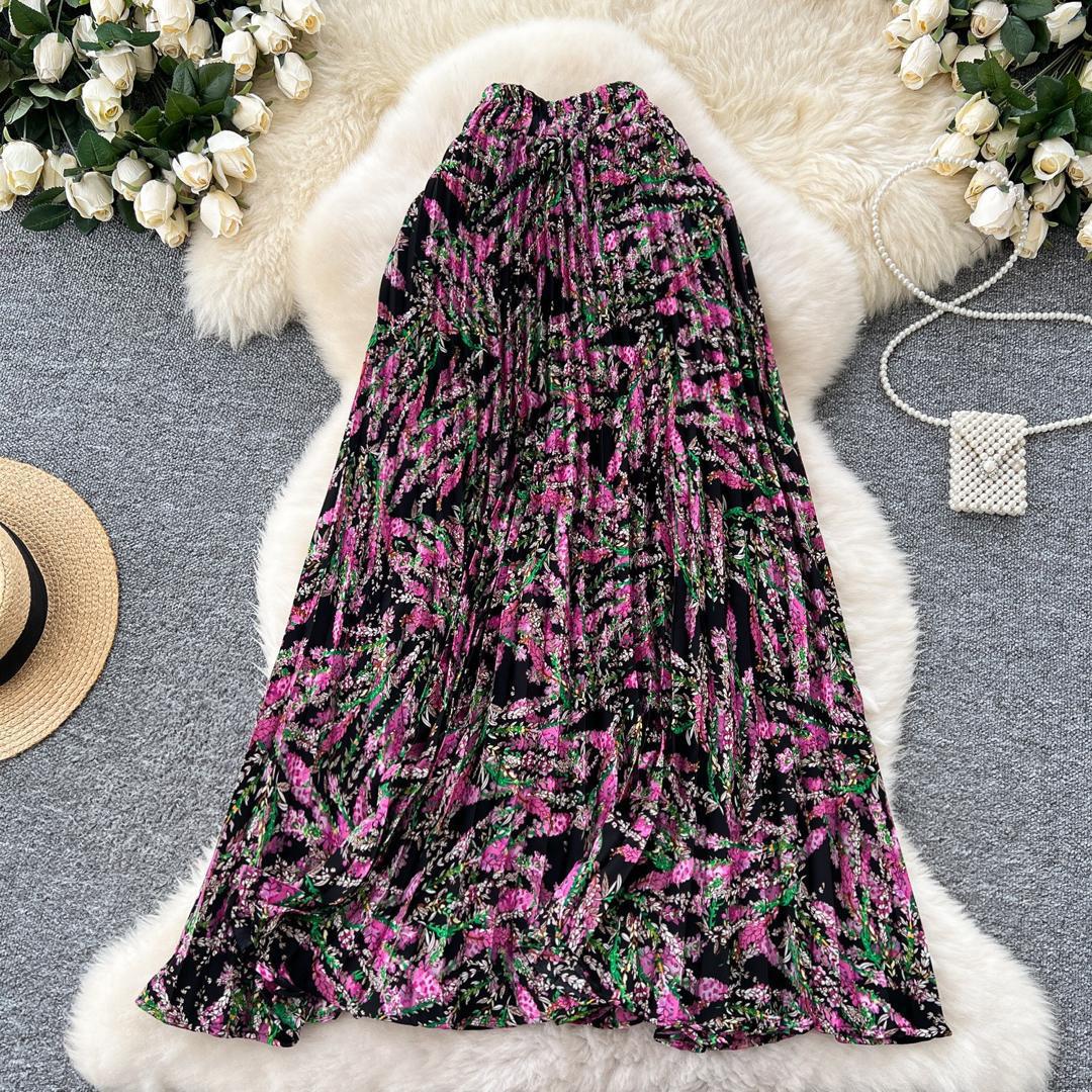Chiffon Covering Ethereal Swing Umbrella Fold Floral Skirts