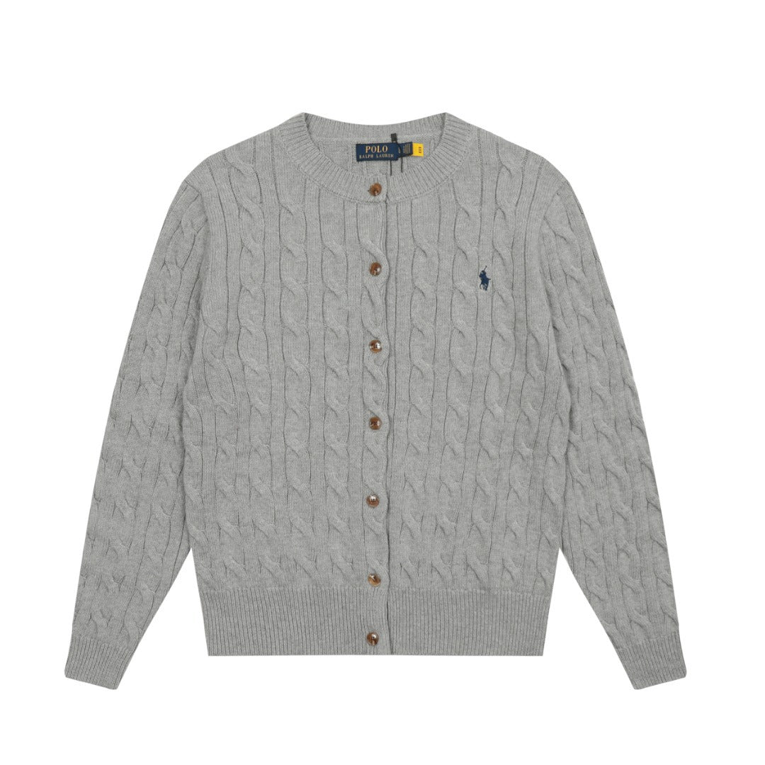 Women's & Men's Ruff Round Neck Solid Color Pony Women's Sweater